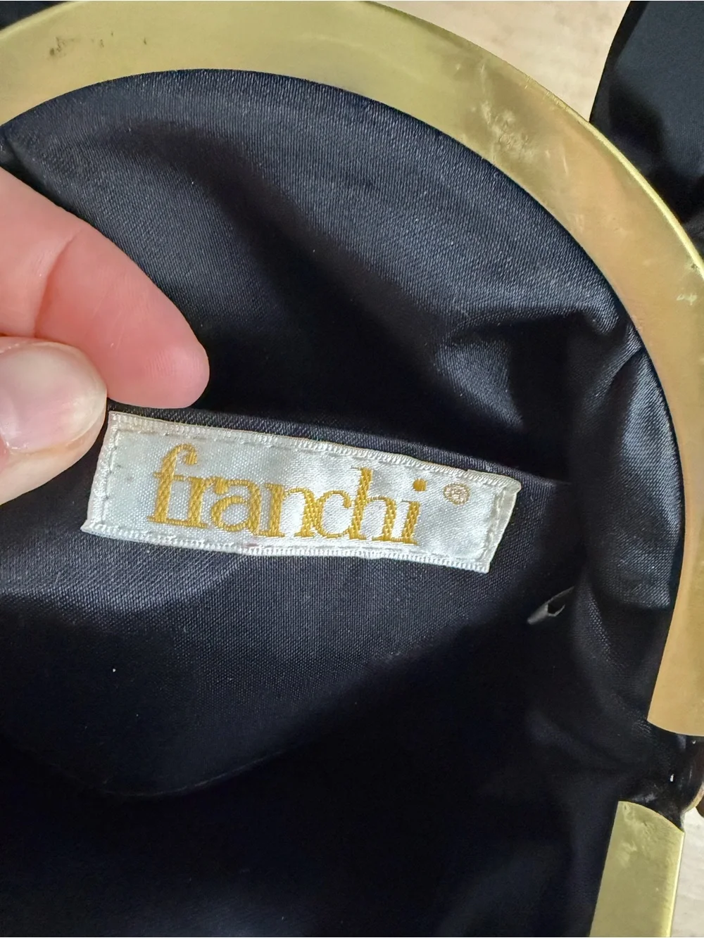 Franchi Black Velvet Evening Bag with Bow